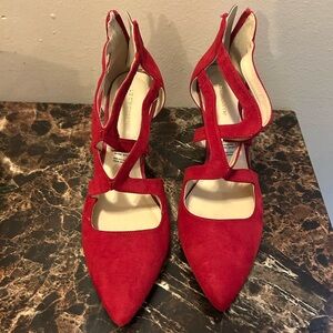 Liz Claiborne  LC Helen Red Crisscross Point toe heels-  size 8M